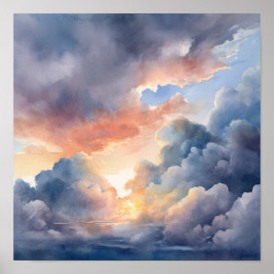 Wolken bei Morgendämmerung Art Print Poster