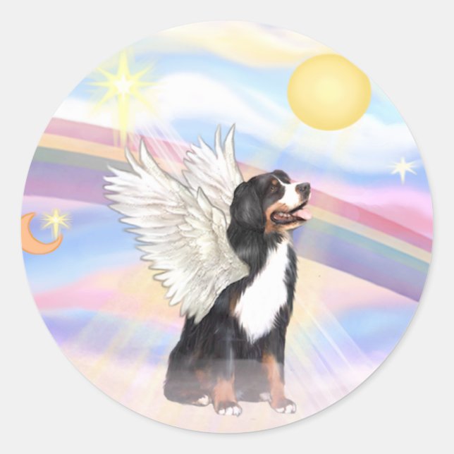 Wolken - Berner Hundegel Runder Aufkleber (Vorderseite)