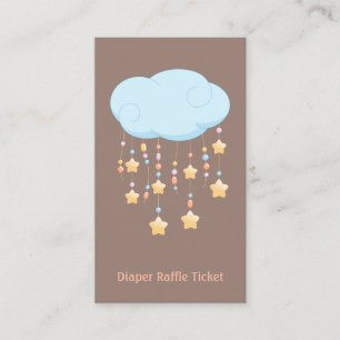 Wolken-bewegliche Babyparty-Windelraffle-Karte Begleitkarte