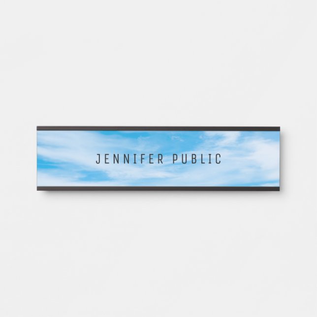 Wolken Blue Sky Moderne einfache und elegante Vorl Türschild (Vorderseite )