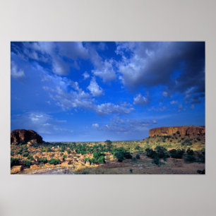 Wolken, die über den Himmel ziehen über Poster