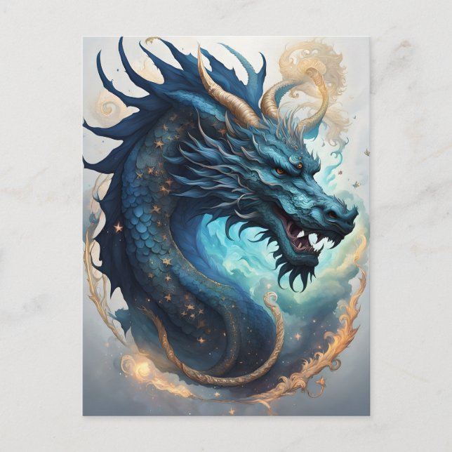 Wolken-Drache Postkarte (Vorderseite)