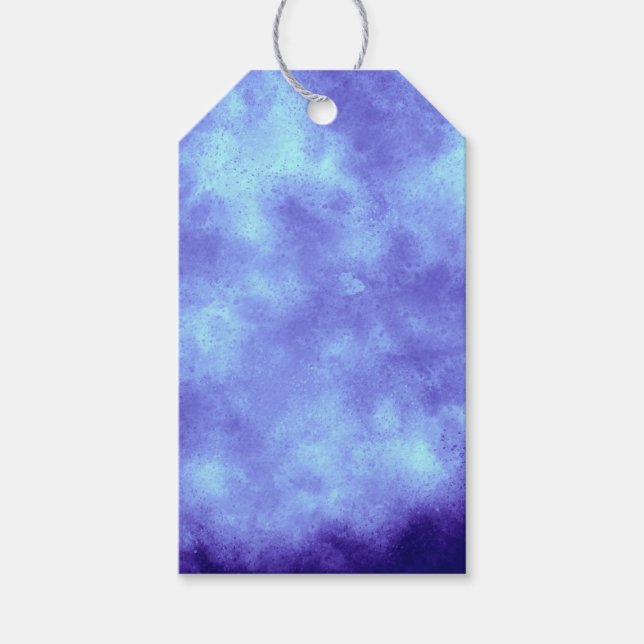 Wolken-Effekt – Blaue Geschenkanhänger  (Vorderseite)