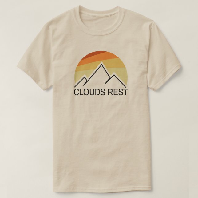 Wolken Erholung Berg Yosemite Retro T-Shirt (Design vorne)