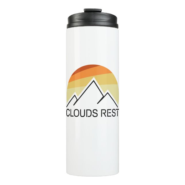 Wolken Erholung Berg Yosemite Retro Thermosbecher (Vorderseite)