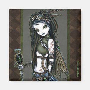 "Wolken-Explosion" Steampunk Aviatrix-Fee-Magnet Magnet