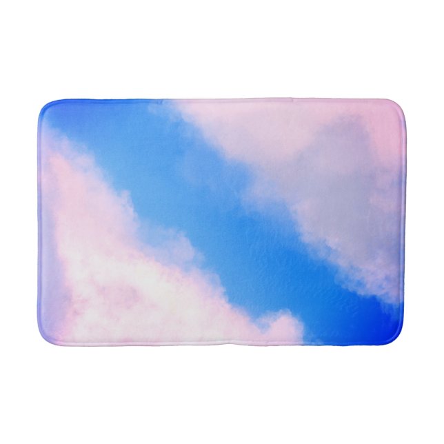 Wolken flattern Blau mit bunten Wolken Badematte (Vorderseite)