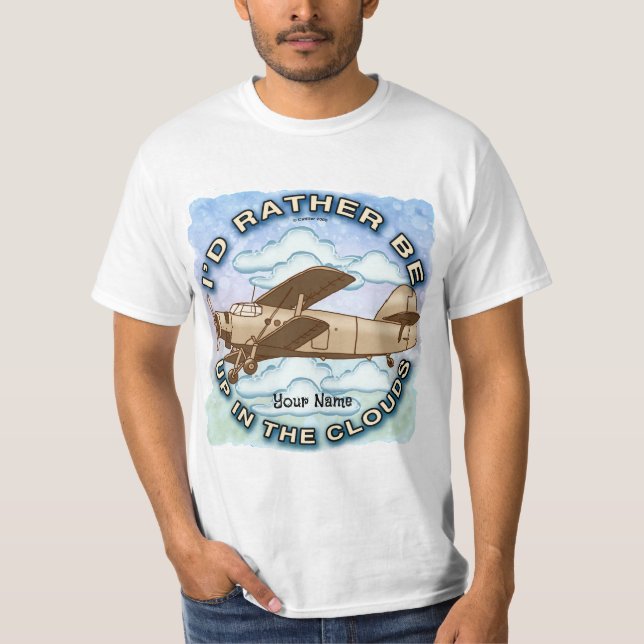 Wolken Flugzeug T-Shirt (Vorderseite)