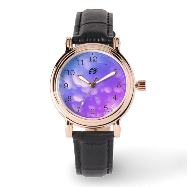 "Wolken" Frauenwache Armbanduhr (Vorderseite)