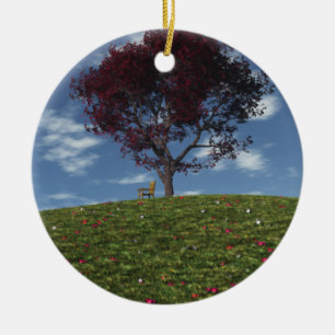 Wolken gehen, durch Verzierung zu segeln Keramik Ornament
