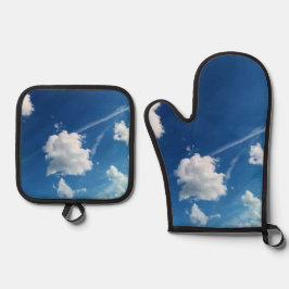 Wolken im Licht Ofenhandschuh & Topflappen-Set
