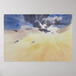 Wolken in Aquarell malen Poster