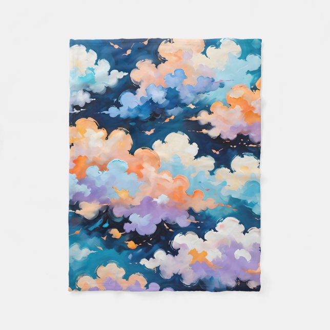 Wolken in Bewegung Fleecedecke (Vorderseite)