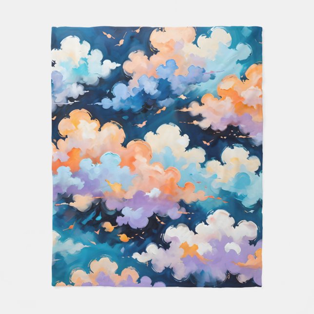 Wolken in Bewegung Fleecedecke (Vorderseite)