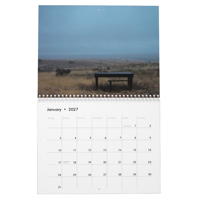 Wolken in New-Mexiko Kalender (Jan 2027)