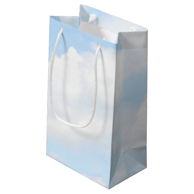 Wolken Kleine Geschenktüte (Rückseite Schrägansicht)