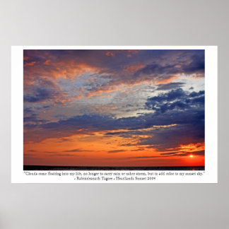 Wolken meinen Sonnenuntergang farblich hinzufügen Poster