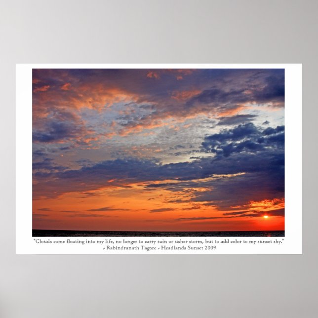 Wolken meinen Sonnenuntergang farblich hinzufügen Poster (Vorne)