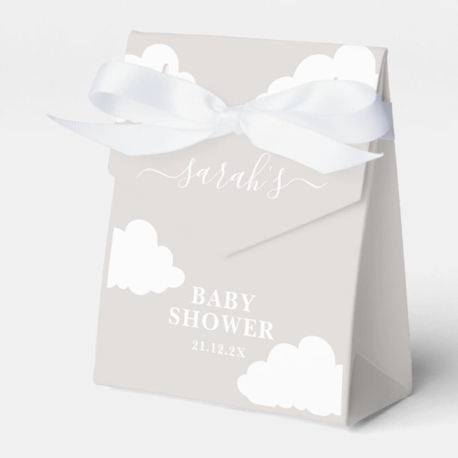 Wolken Minimalistische Babydusche Geschenkschachtel (Vorderseite)