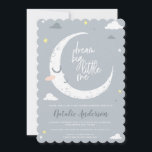 Wolken, Mond und Sternendusche Einladung<br><div class="desc">Traum große kleine Wolken,  Mond & Stern Baby Dusche Einladung. Schöne Illustration und Skripttext. Teil einer Sammlung</div>