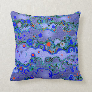 Wolken Periwinkle und Orangenkissen Kissen