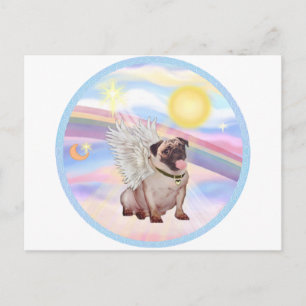 Wolken - Pug Engel (#2) Postkarte