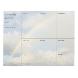 Wolken & Regenbogen moderne ästhetische Wochenplan Notizblock