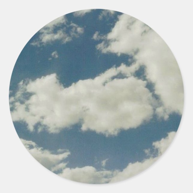 Wolken Runder Aufkleber (Vorderseite)