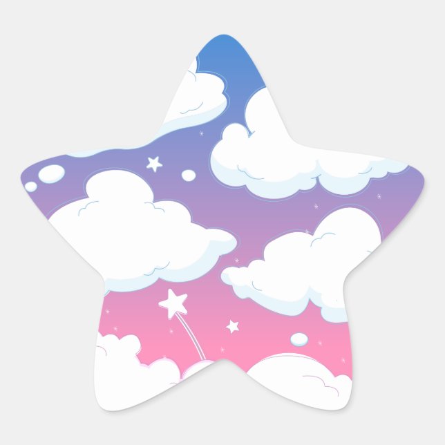 Wolken  Stern-Aufkleber (Vorderseite)