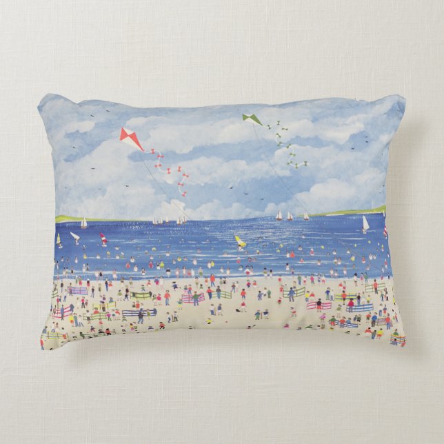 Wolken-Strand Zierkissen (Vorderseite)