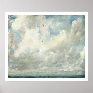 Wolken-Studie, 1821 (Öl auf dem Papier an Bord Poster