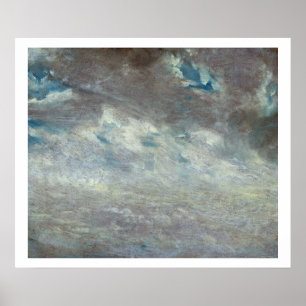 Wolken-Studie, 1821 (Öl auf Papier an Bord) Poster