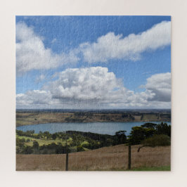 Wolken über dem Gnotuk-See Camperdown Jigsaw Puzzl