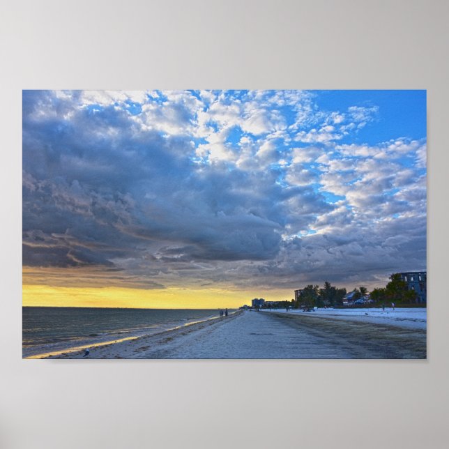 Wolken über Fort Myers Beach, Florida Poster (Vorne)