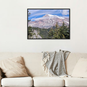 Wolken über Mount Rainier - Landschaftspanorama Fotodruck