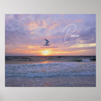 Wolken über Sonnenuntergang glühen Poster