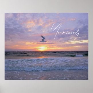 Wolken über Sonnenuntergang glühen Poster