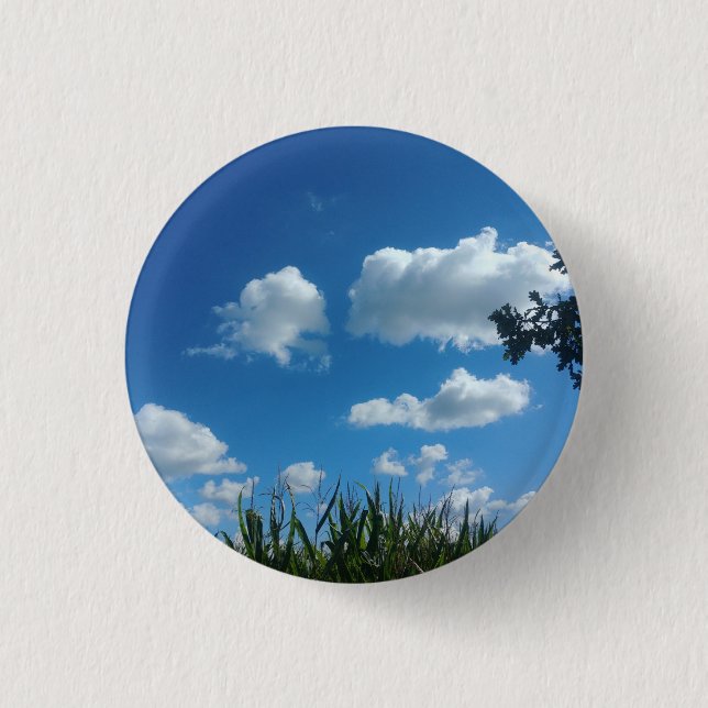 Wolken und blauer Himmel Button (Vorderseite)