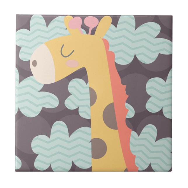 Wolken und Giraffen Fliese (Vorderseite)