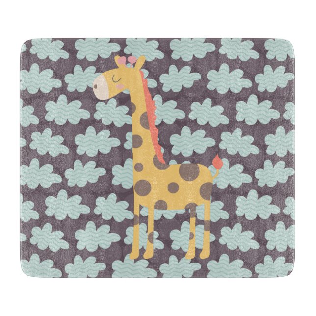 Wolken und Giraffen Schneidebrett (Vorderseite)
