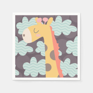 Wolken und Giraffen Serviette