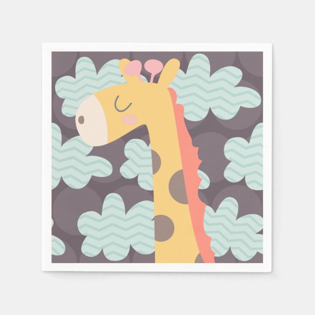Wolken und Giraffen Serviette (Vorderseite)