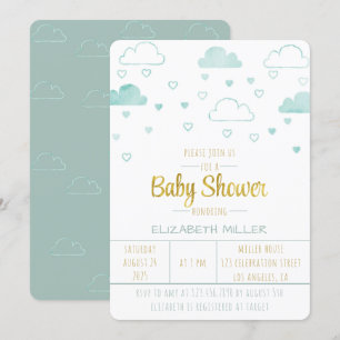 Wolken und Herz Baby Sprinkle Babydusche Einladung