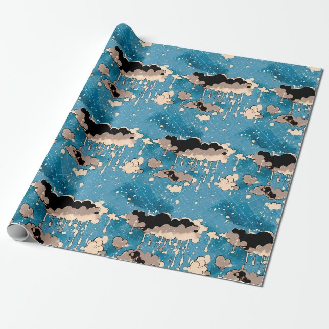 Wolken und Regen Geschenkpapier (Ungerollt)