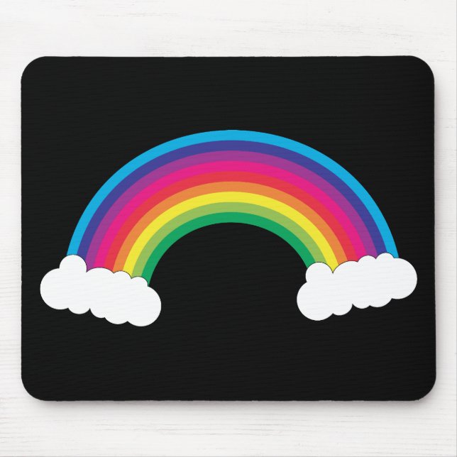 Wolken und Regenbogen Niedlich Mousepad (Vorne)