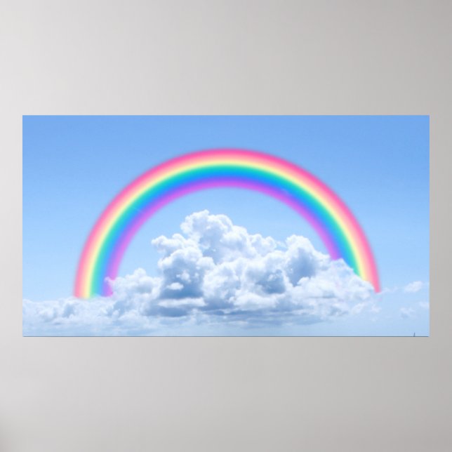 Wolken und Regenbogen Poster (Vorne)