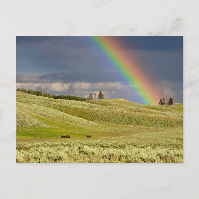 Wolken und Regenbogen Postkarte (Vorderseite)