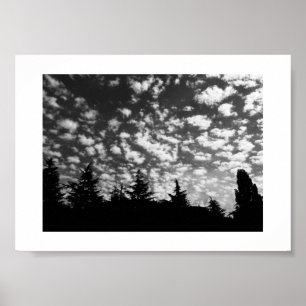Wolken und Schatten, Schwarz und Weiß Poster