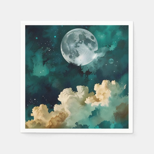 Wolken unter dem Mond Serviette (Vorderseite)