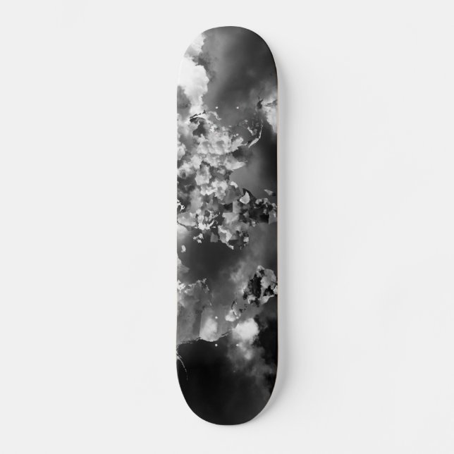 Wolken-Weltkarte Skateboard (Vorderseite)